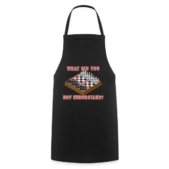 Qu’est-ce que vous n’avez pas compris ? Coups d’échecs - Tablier de cuisine - noir - Devant - AI Model Male 185 dark (185cm)