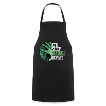 Eat Sleep Handball Repeat Handballspieler Lustig - Kochschürze - Schwarz - Vorne - AI Model Male 185 dark (185cm)