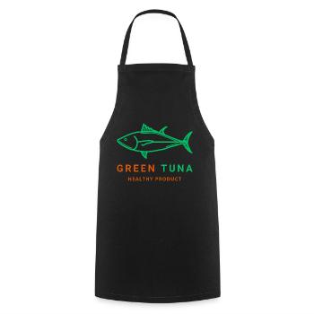 GREEN Tuna - Kochschürze - Schwarz - Vorne - AI Model Male 185 dark (185cm)