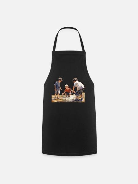 A carefree childhood is a gift - Cooking Apron - black