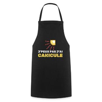 j peux pas j ai canicule - Tablier de cuisine - noir - Devant - AI Model Male 185 dark (185cm)
