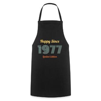 HAPPY SINCE 1977 LIMITED EDITION birthday gift - Cooking Apron - black - Front - AI Model Male 185 dark (185cm)