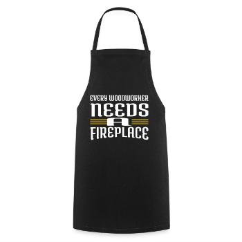 job happy present chainsaw carpenter - Cooking Apron - black - Front - AI Model Male 185 dark (185cm)