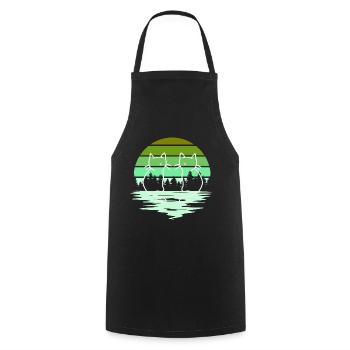 Woodland Nature chats chat 80's 90's - Tablier de cuisine - noir - Devant - AI Model Male 185 dark (185cm)