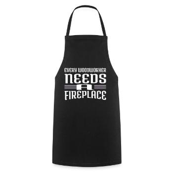arboriculture forester felling chainsaw woodcutter - Cooking Apron - black - Front - AI Model Male 185 dark (185cm)