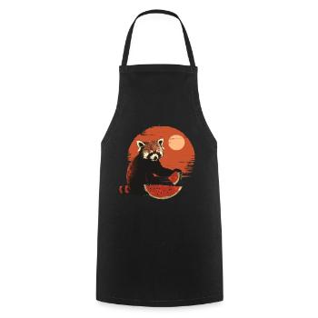 Panda roux Chat Ours Panda roux Pastèque - Tablier de cuisine - noir - Devant - AI Model Male 185 dark (185cm)