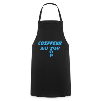 COIFFEUR au top - Tablier de cuisine - noir - Devant - AI Model Male 185 dark (185cm)