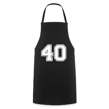 Numéro 40 - Tablier de cuisine - noir - Devant - AI Model Male 185 dark (185cm)