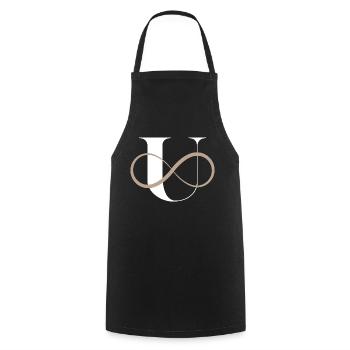 Infinite Letter u - Cooking Apron - black - Front - AI Model Male 185 dark (185cm)