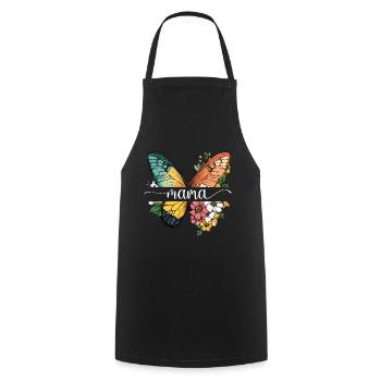 Mom Butterfly Flowers Best Mom Mother's Day - Cooking Apron - black - Front - AI Model Male 185 dark (185cm)
