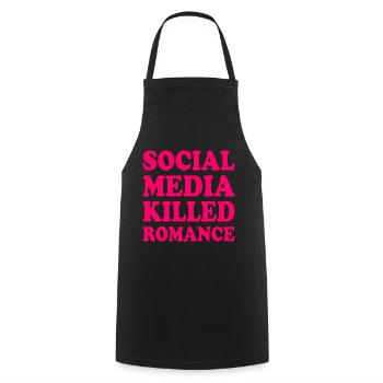 social media killed romance - Tablier de cuisine - noir - Devant - AI Model Male 185 dark (185cm)