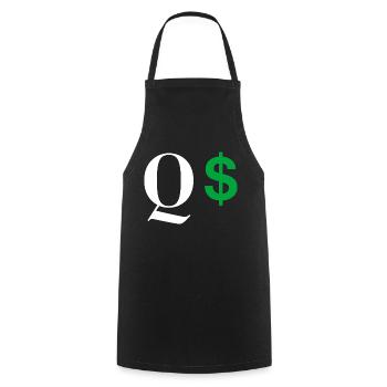 Buchstabe q dollar - Kochschürze - Schwarz - Vorne - AI Model Male 185 dark (185cm)