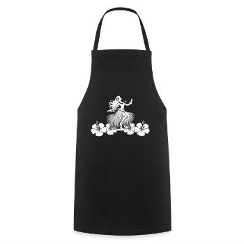Hawaï Femme Hibiscus - Tablier de cuisine - noir - Devant - AI Model Male 185 dark (185cm)