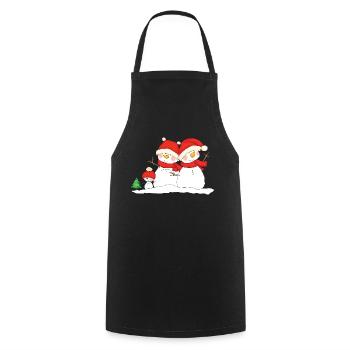 Christmas snowmen. - Kochschürze - Schwarz - Vorne - AI Model Male 185 dark (185cm)