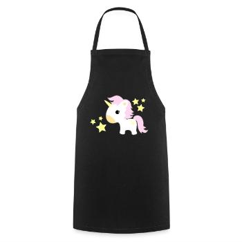 licorne - Tablier de cuisine - noir - Devant - AI Model Male 185 dark (185cm)