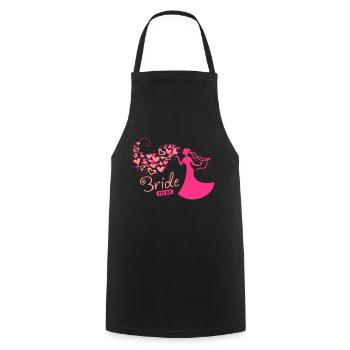 Herzwolken - Braut - Bride to be - Cooking Apron - black - Front - AI Model Male 185 dark (185cm)