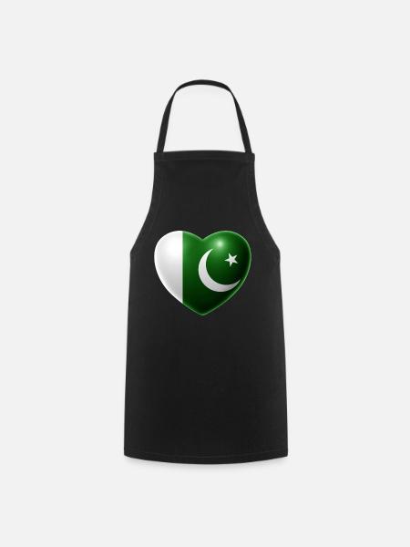 Herz (Pakistan) - Kochschürze - Schwarz