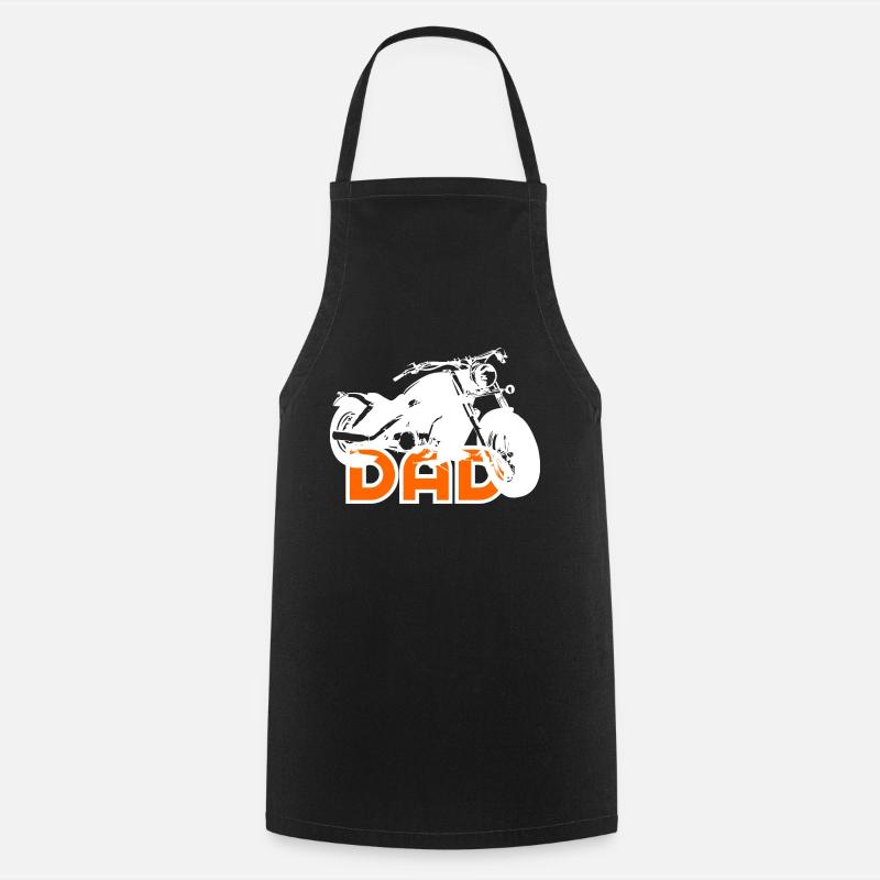 Biker DAD White/Orange Motorcycle - Kochschürze - Schwarz