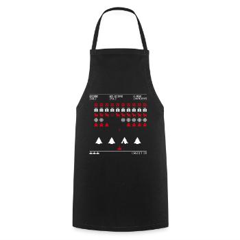 Invaders de Noël (bicolores) - Tablier de cuisine - noir - Devant - AI Model Male 185 dark (185cm)
