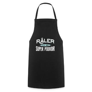 Râler super pouvoir drole - Tablier de cuisine - noir - Devant - AI Model Male 185 dark (185cm)