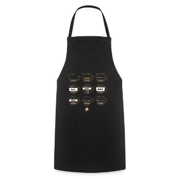 0222 Café | Collection | les amateurs de café - Tablier de cuisine - noir - Devant - AI Model Male 185 dark (185cm)