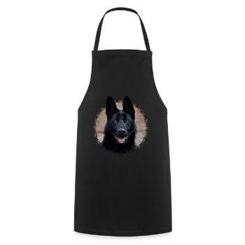 Black german shepherd - Cooking Apron - black - Front - AI Model Male 185 dark (185cm)