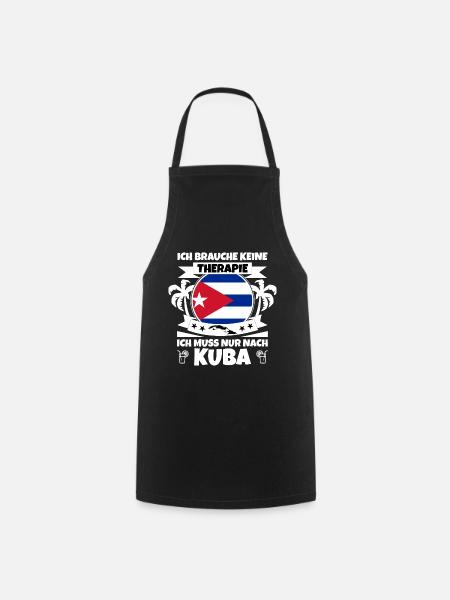 Kuba Flagge Karibik Urlaub Cuba Reise Havanna - Kochschürze - Schwarz