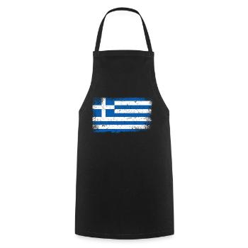 Greece flag - Cooking Apron - black - Front - AI Model Male 185 dark (185cm)