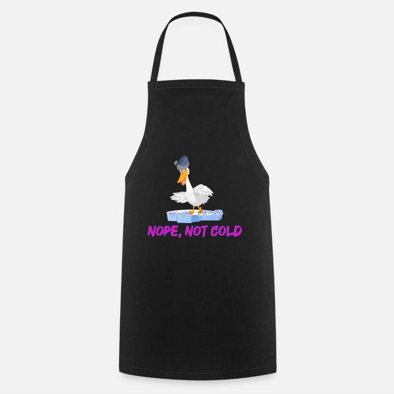 winter bathing ice bathing nope, not cold winter bathing - Cooking Apron - black