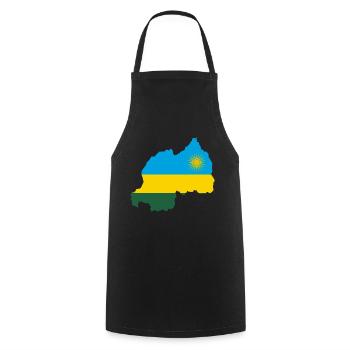 Rwanda flag - Kochschürze - Schwarz - Vorne - AI Model Male 185 dark (185cm)