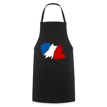 France French flag Frenchman France decoration - Cooking Apron - black - Front - AI Model Male 185 dark (185cm)