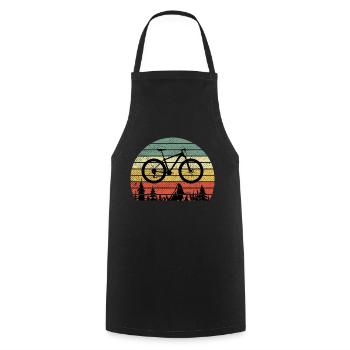Mountain bike MTB mountain bike Retro vintage - Cooking Apron - black - Front - AI Model Male 185 dark (185cm)