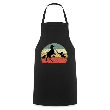 Pferd - Ich mache meine eigenen Vintage-Retro-Stunts - Kochschürze - Schwarz - Vorne - AI Model Male 185 dark (185cm)