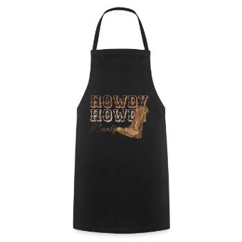Howdy Cowboy Country Southern Rodeo Women Western - Cooking Apron - black - Front - AI Model Male 185 dark (185cm)