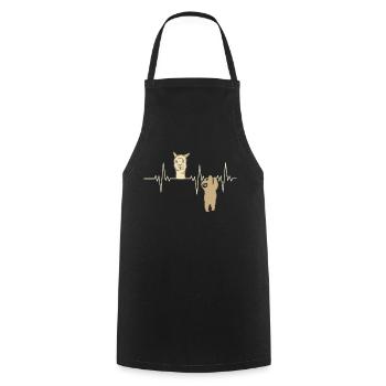 Alpaga Heartbeat Sloth Alpaga Cadeau - Tablier de cuisine - noir - Devant - AI Model Male 185 dark (185cm)