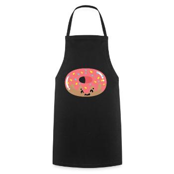 Beignet kawaii - Tablier de cuisine - noir - Devant - AI Model Male 185 dark (185cm)