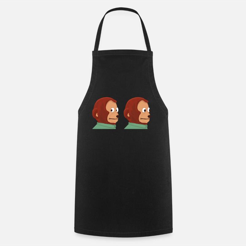 Drôle de mème de marionnette de singe - Tablier de cuisine - noir