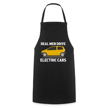 Real Men Drive Electric Cars E-Car Mobility - Kochschürze - Schwarz - Vorne - AI Model Male 185 dark (185cm)