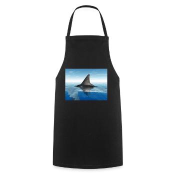 Great white shark - Cooking Apron - black - Front - AI Model Male 185 dark (185cm)