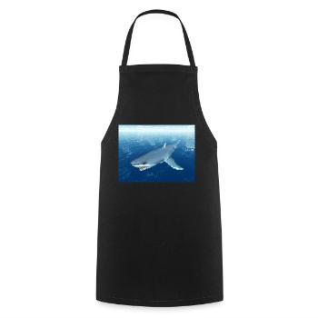 Great White Shark - Cooking Apron - black - Front - AI Model Male 185 dark (185cm)