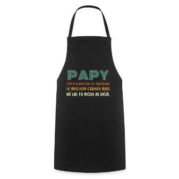 Cadeau Drôle Pour Papy De Fête Des Grands Pères - Cooking Apron - black - Front - AI Model Male 185 dark (185cm)