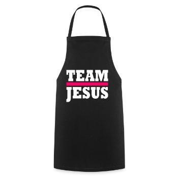 Team jesus - Cooking Apron - black - Front - AI Model Male 185 dark (185cm)