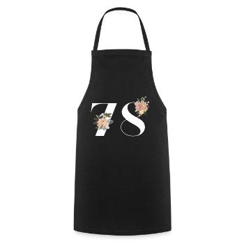 78th Anniversary Flowers (Gift of 78 years) - Cooking Apron - black - Front - AI Model Male 185 dark (185cm)