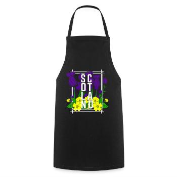 Scotland Flowers - Cooking Apron - black - Front - AI Model Male 185 dark (185cm)