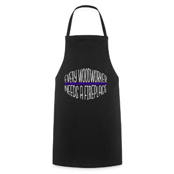 t-shirts de charpentier à tronçonneuse à bois - Tablier de cuisine - noir - Devant - AI Model Male 185 dark (185cm)