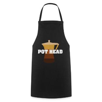 Pot Head, Vintage, Morning Grouches - Cooking Apron - black - Front - AI Model Male 185 dark (185cm)