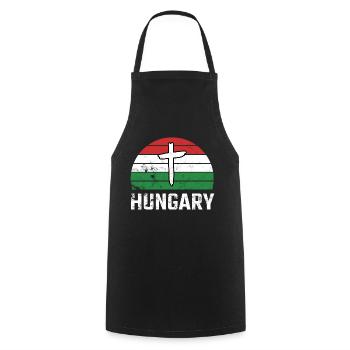 Ungarn Hungary Retro Sun Christlich Christ Ungarin - Kochschürze - Schwarz - Vorne - AI Model Male 185 dark (185cm)