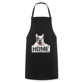 Bulldogge Hund Haustier Home Zuhause Schild - Kochschürze - Schwarz - Vorne - AI Model Male 185 dark (185cm)