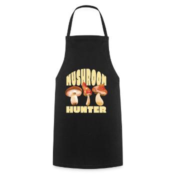 Mushroom Picker Nature Forest Mushroom Hunter - Cooking Apron - black - Front - AI Model Male 185 dark (185cm)