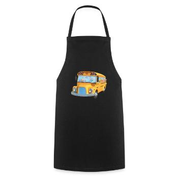 Bus yellow animals school - Cooking Apron - black - Front - AI Model Male 185 dark (185cm)